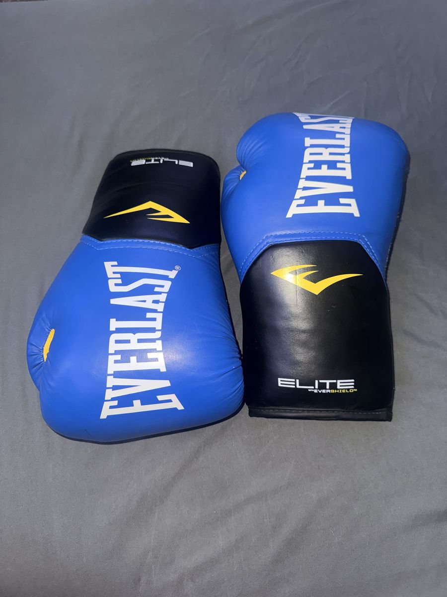 Everlast Elite Pro Style Training Boxing Gloves Blue/Black with EverShield
