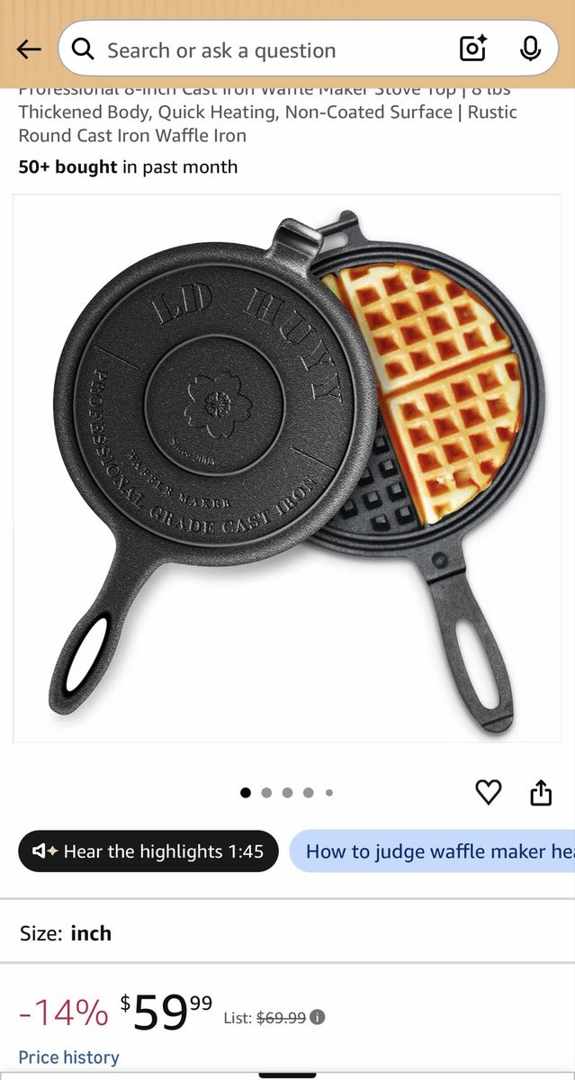 Cast iron waffle makers