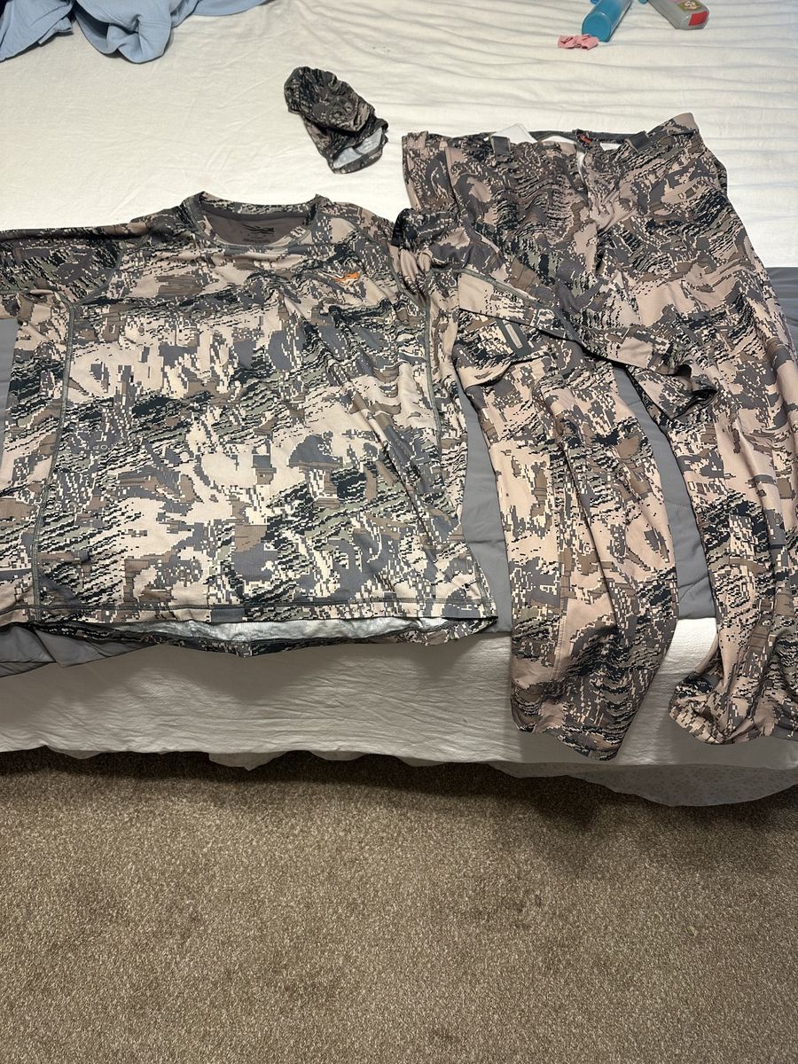 Sitka pants Face mask and long sleeve shirt