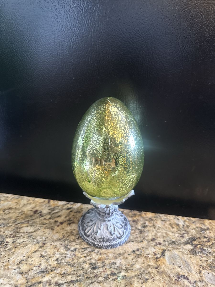 Vintage Green Mercury Glass Egg