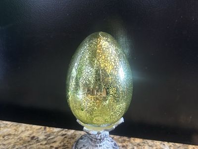 Vintage Green Mercury Glass Egg
