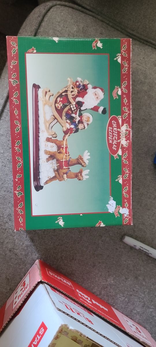 Santa Claus Sleigh Table Topper Christmas Decoration