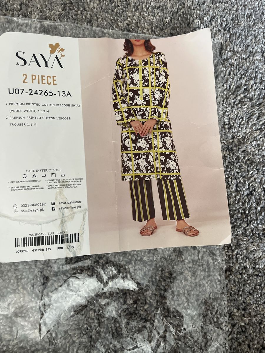 Saya 3-Piece Women's Printed Cotton Viscose Suit Black and Green Size large