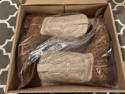 Brand New / Unworn Tecovas Genuine Barley / White Ostrich Boots