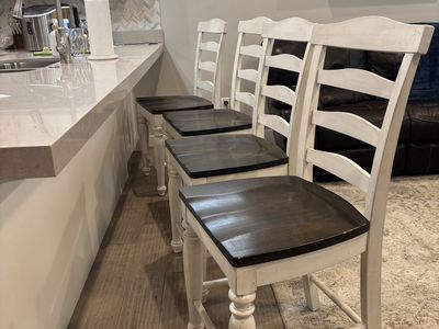 FOUR COUNTER HEIGHT FARMHOUSE BAR CHAIRS