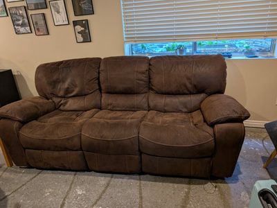 Brown Reclining Sofa Couch Loveseat - Used, Comfortable Seating for Your Home