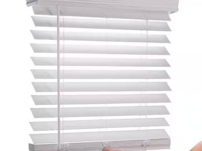 New White Cordless Faux Wood Blind 2.5in 48x48