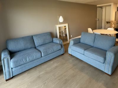 Like New Blue Sofa and Loveseat