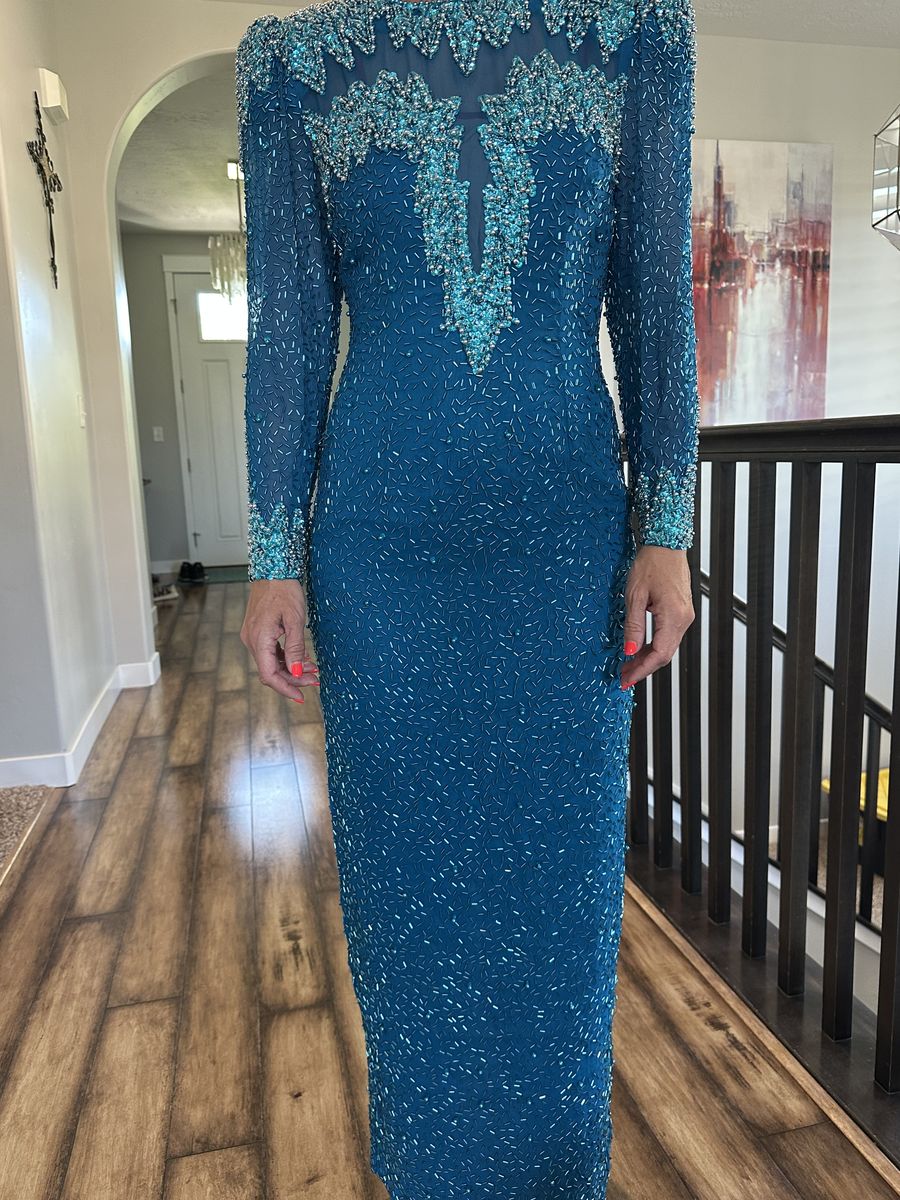 Turquoise sequin gown