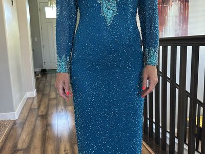 Turquoise sequin gown