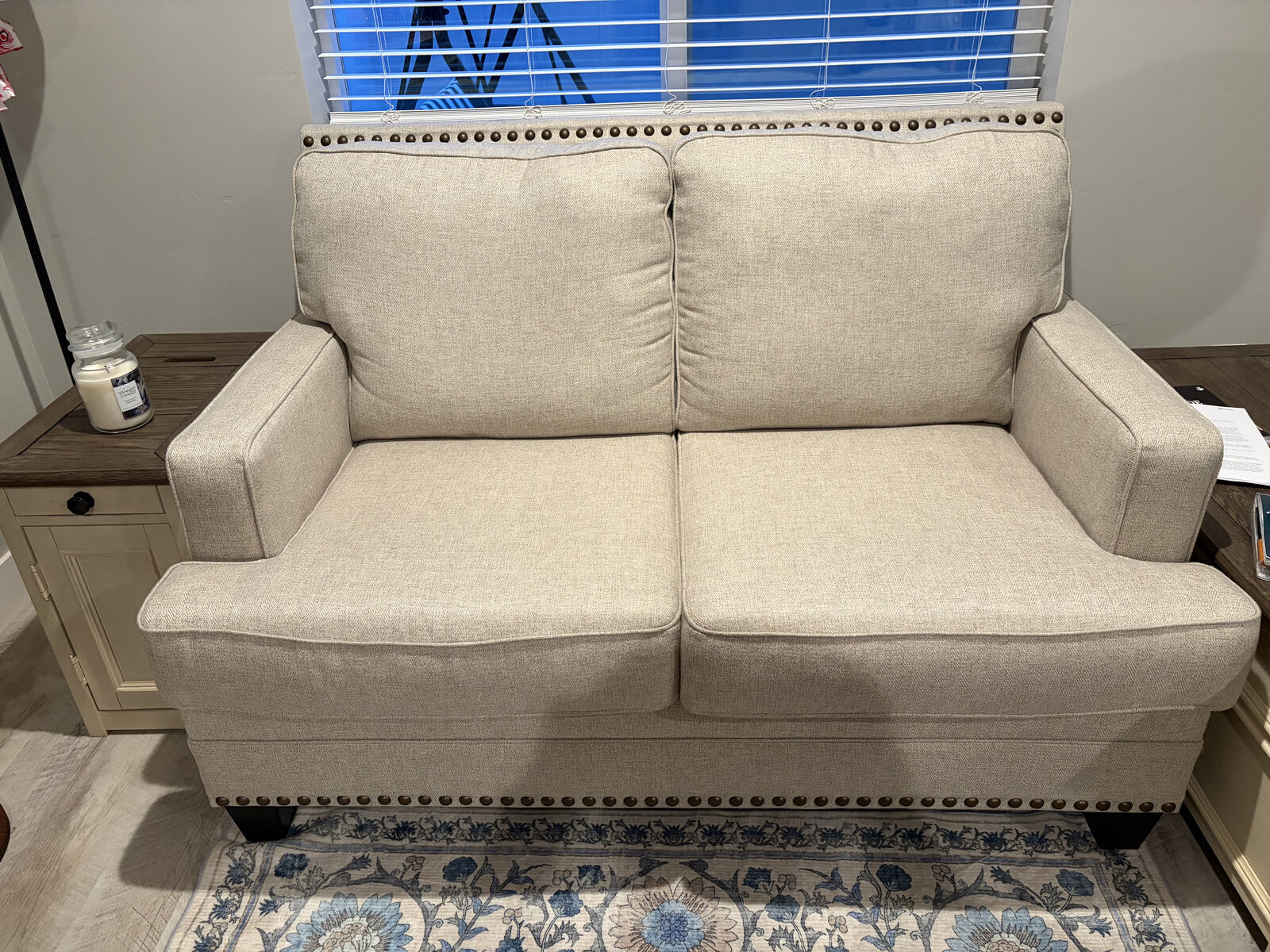 Beige Loveseat