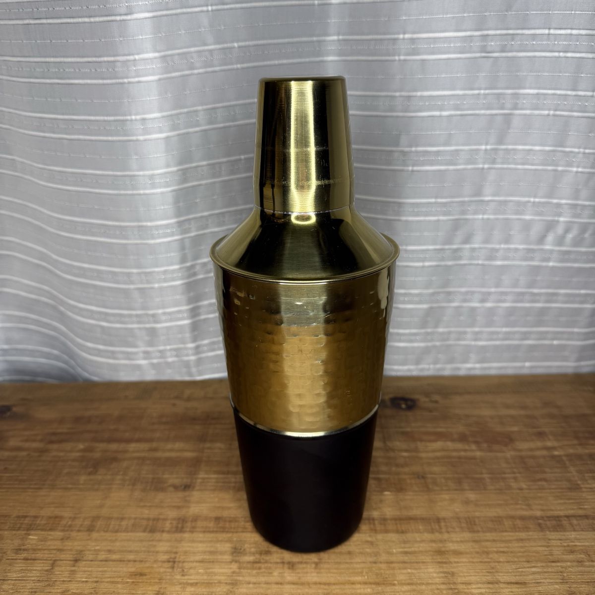 Gold & Black Hammered Cocktail Shaker Set w/ Jigger - Never Used No Box