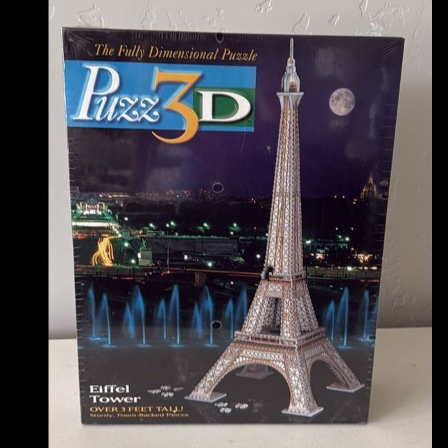 NEW Puzz 3D Eiffel Tower Fully Dimensional Jigsaw Puzzle - Over 3 Feet Tall, New Sealed Box