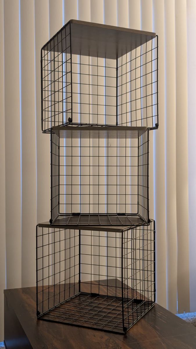 Closet Organizers - 3PCS Stackable Closet Organizers and Storage, Shelves with Wood Top