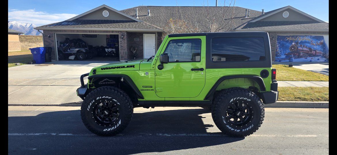 Jeep Wrangler Sport 2-Door 4x4 - Lifted, Custom Wheels & Tires, Winch - Bright Green