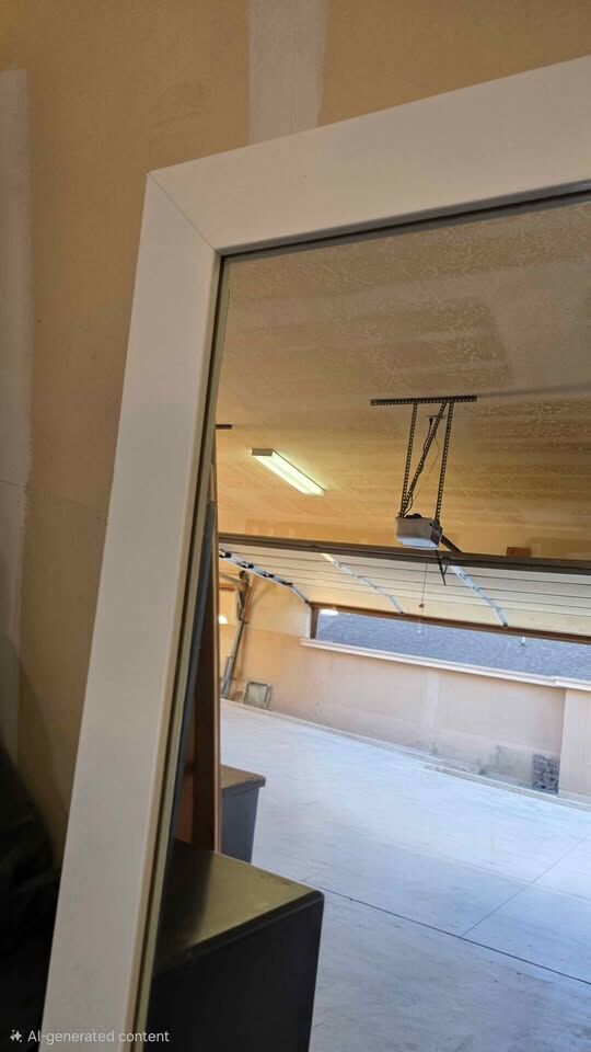 Large White Framed Mirror – 74” x 45”