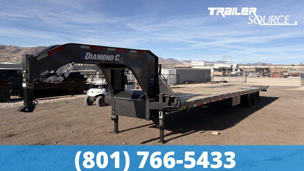 8.5x38 Diamond C FMAX-HDT 212 Gooseneck Hydraulic Dovetail Equipment Trailer -  25.9K GVWR -
