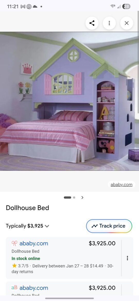 Dollhouse loft bunk bed.