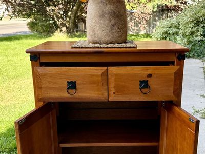 Cabinet wood.