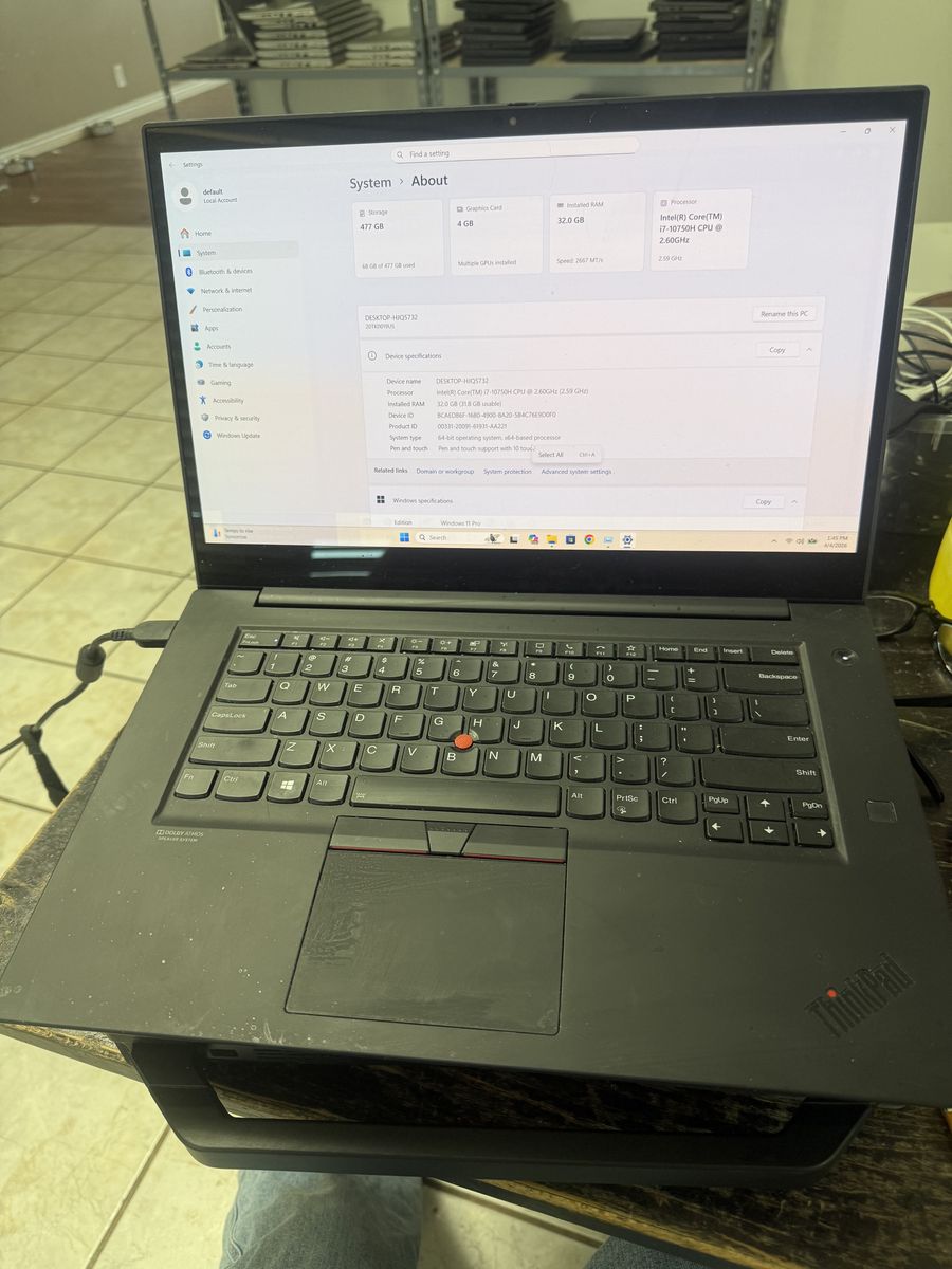 AWESOME DEAL ON INSANE THINKPAD x1 extreme i7/32gb/512gb 4gb graphics w/warranty
