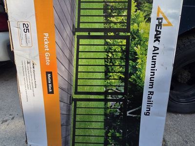 PEAK Aluminum Deck Railing Picket Gate - Matte Black, 40"W×34"H
