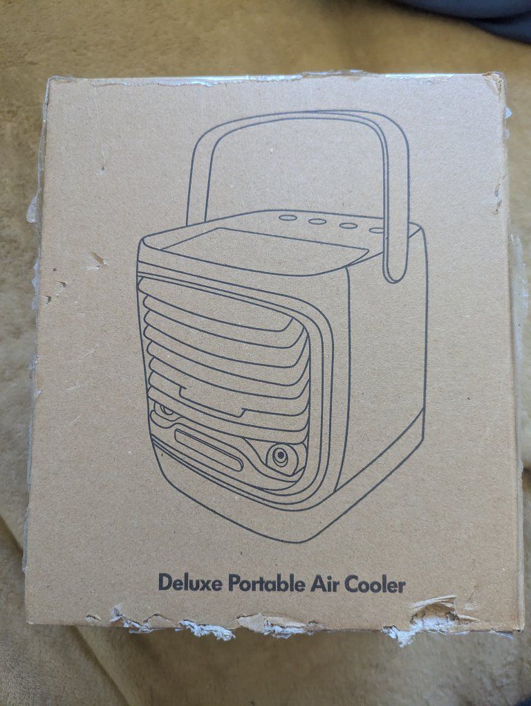 Deluxe Portable Air Cooler - Cools, Humidifies, USB Rechargeable, 4 Speed Controls