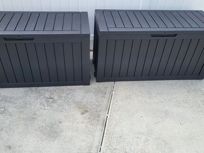 75gal Outdoor Keter Storage Deck Boxes w/Wheels