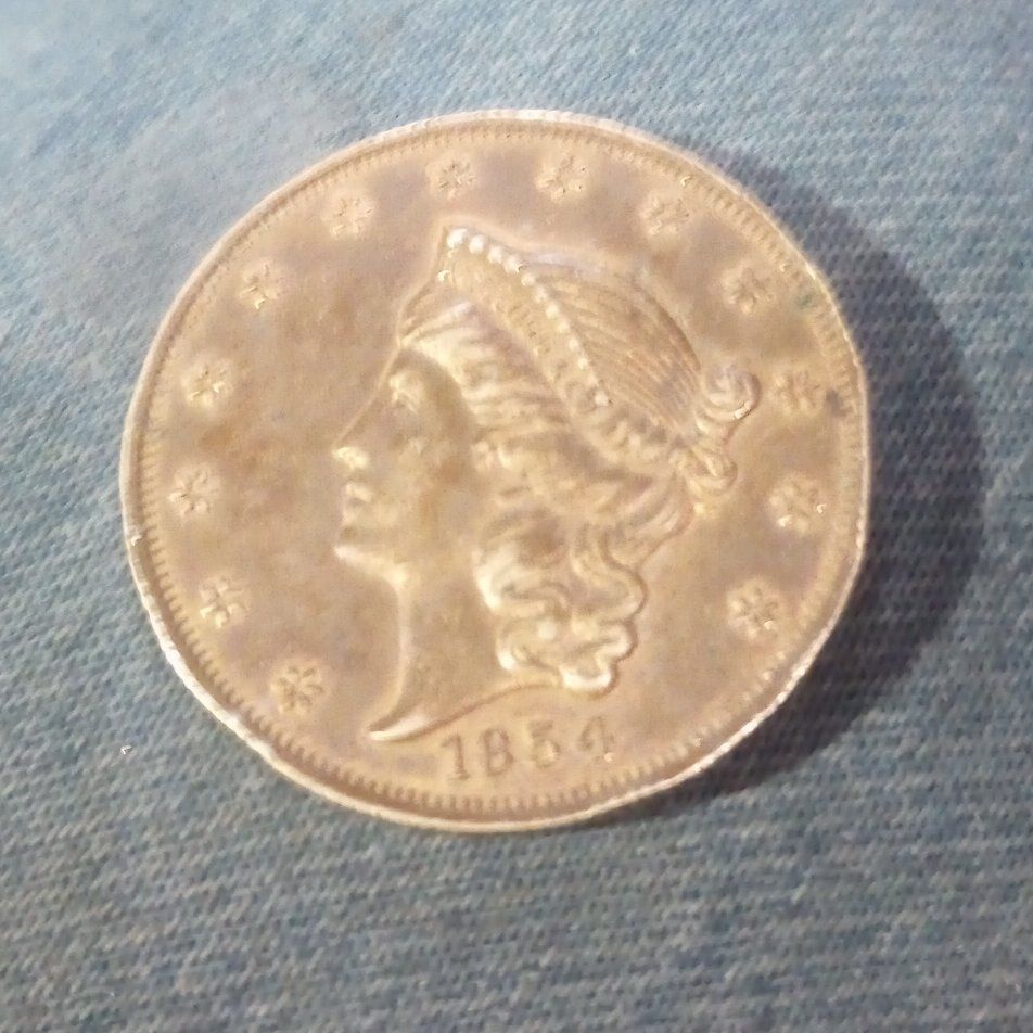 1854 gold twenty dollar California gold coin 1854