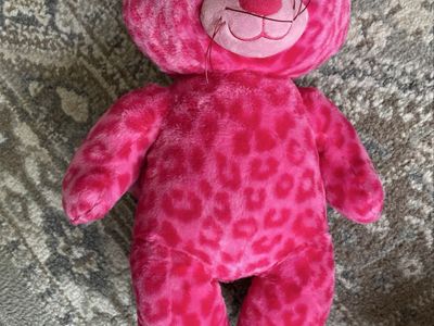 Build A Bear Pink Leopard Cheetah Cat Soft Plush Stuffed Animal 17"