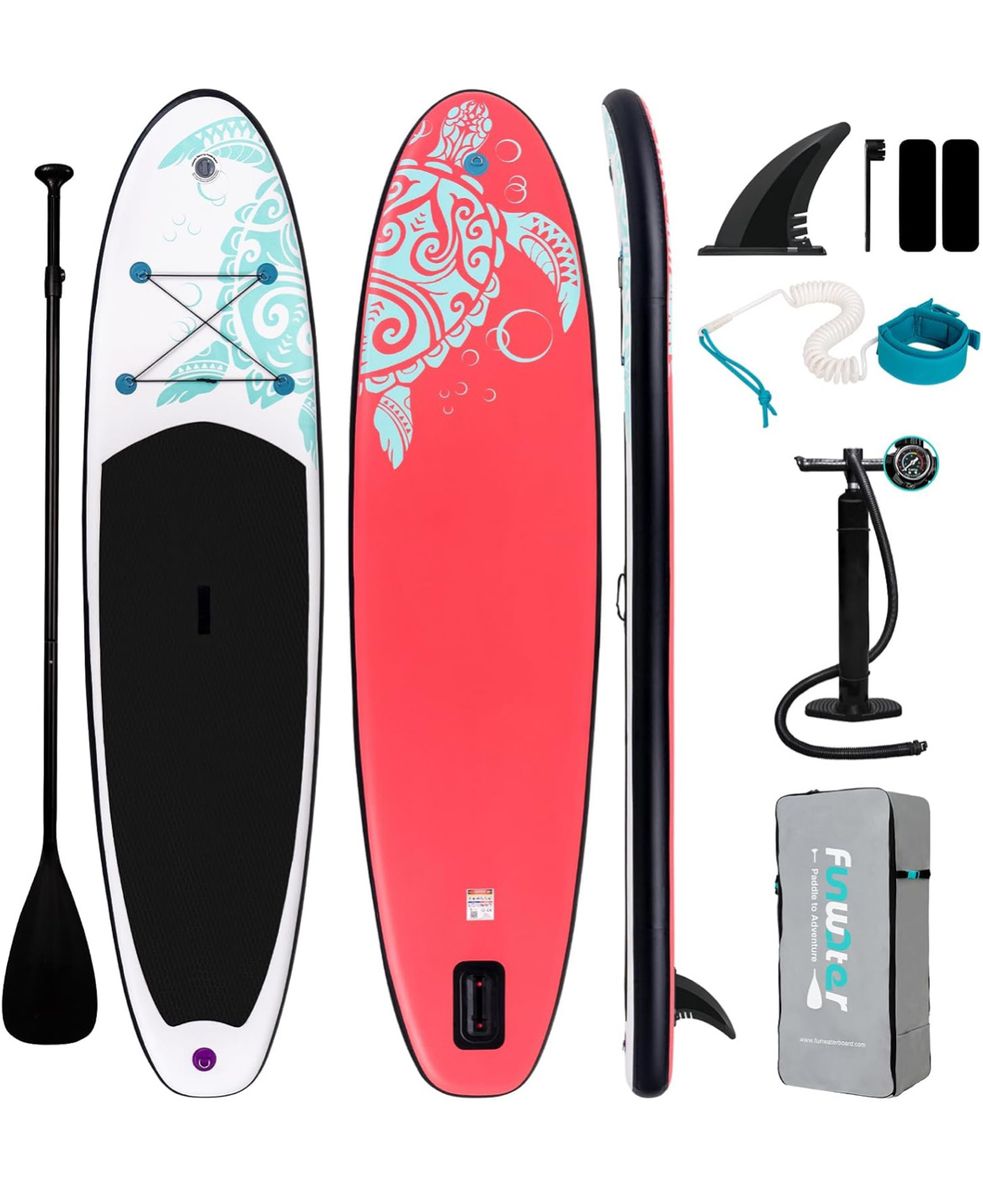 Brand New 11 FT Inflatable Stand Up Paddle Board Bundle- Still Factory Sealed Pink Turtle