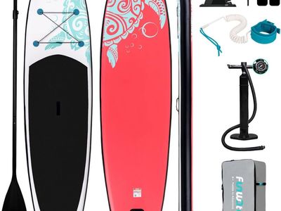 Brand New 11 FT Inflatable Stand Up Paddle Board Bundle- Still Factory Sealed Pink Turtle