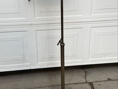 Vintage Art Deco Cast Iron Music Stand - Adjustable Height 28-45" with Wood Top