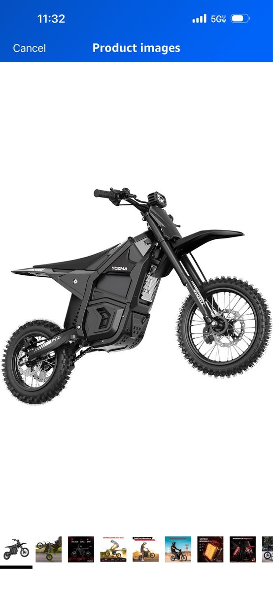 Yozma IN10 Electric Dirt Bike - 121 lbs, 265 lbs Max Load, Adventure-Ready E-Motorcycle
