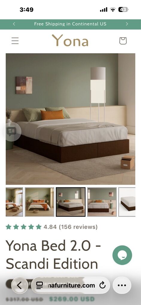 NEW IN BOX- King Bed Frame yona scandi 2.0