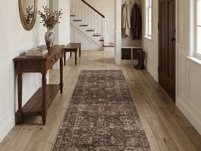 NEW 2x6 Distressed Vintage-Style Runner Rug – Warm Espresso & Cream