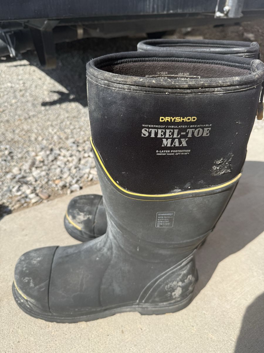 Dryshod Steel-Toe Max Waterproof Insulated Work Boots - Black Men's Size 13/14