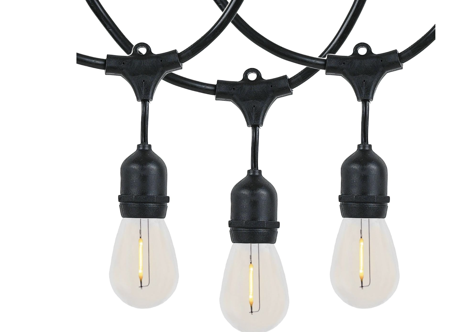 New in Box Novelty Lights 48 Feet Warm White, 2200K LED String Lights Outdoor with 24 Edison Style Bulbs,