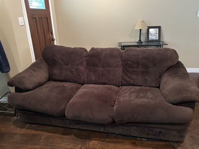 Brown Suede Couch