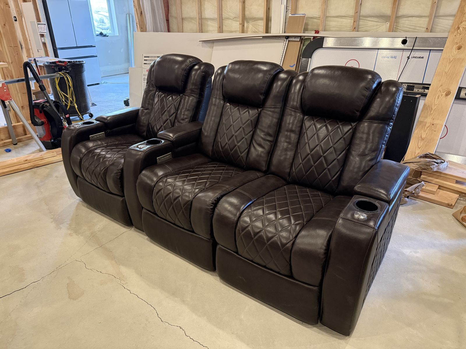 Leather Home Theater Recliners by Valencia Tuscany high end 11000 grain Nappa leather. 