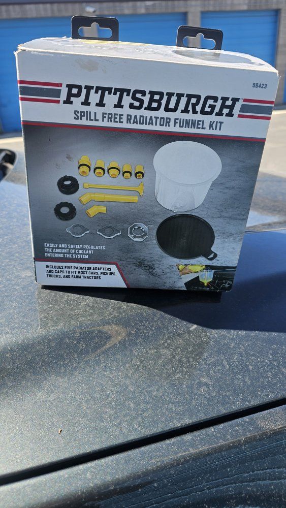 Pittsburgh Spill Free Radiator Funnel Kit - No-Spill Coolant Filler System for Cars, Trucks, and Tractors