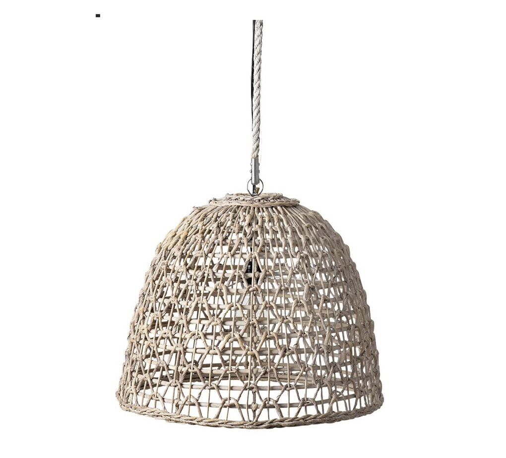 World Market Luna Whitewash Open Weave Abaca Lamp