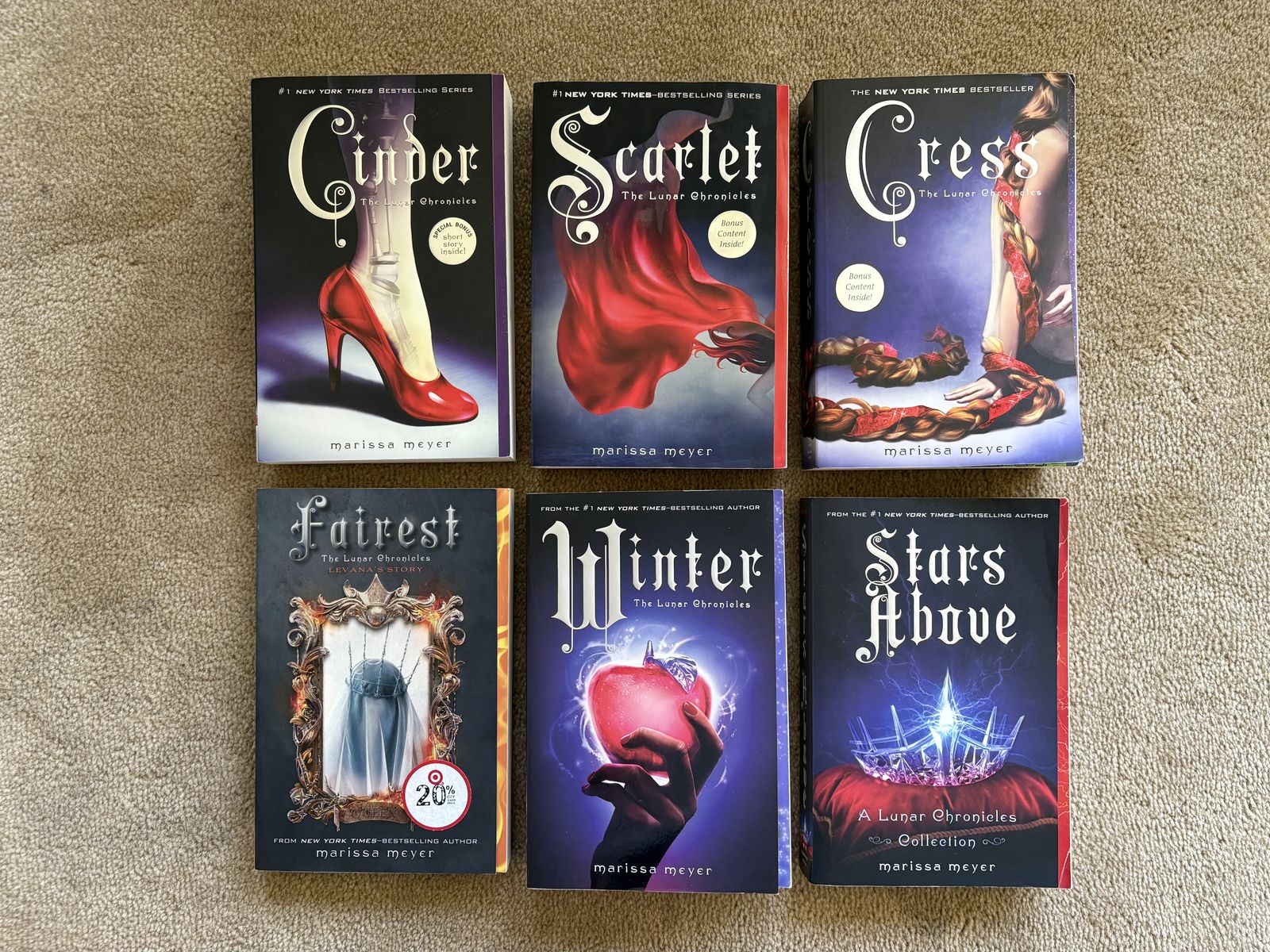 The Lunar Chronicles Complete Series, by Marissa Meyer (paperbacks)