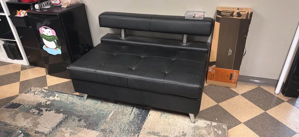 Faux Leather Loveseat