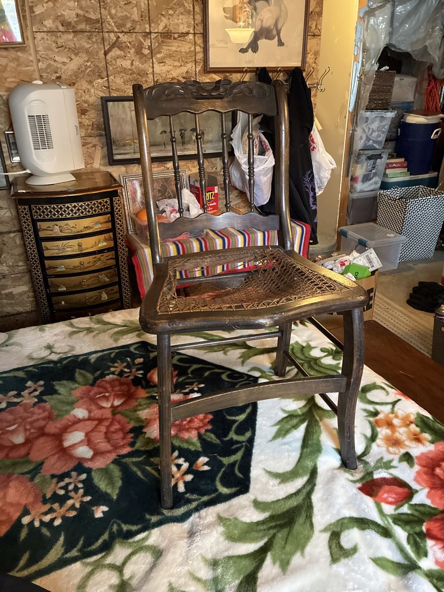 Beautiful antique  chair needs new cane