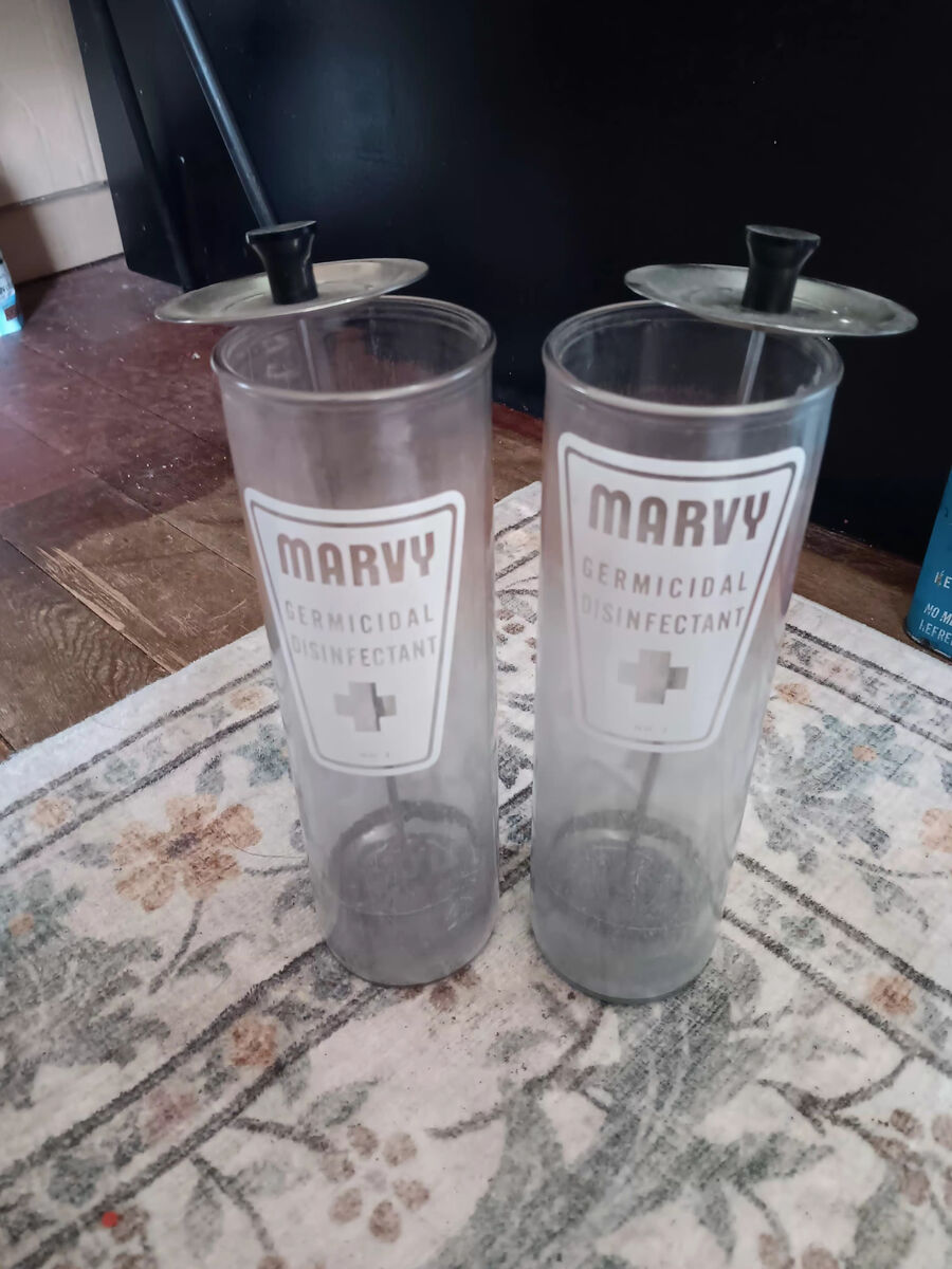 Vintage Marvy Germicidal Disinfectant Jars