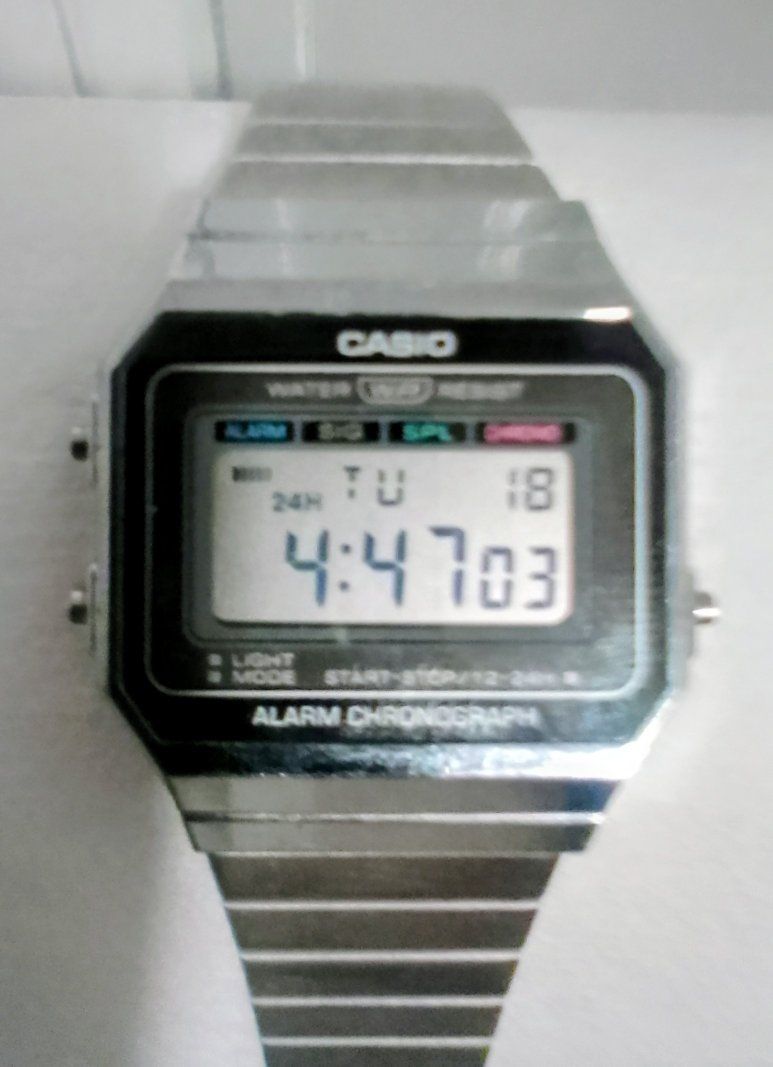 Vintage Casio Digital Watch A700W Alarm Chronograph Watch Stainless Steel Back