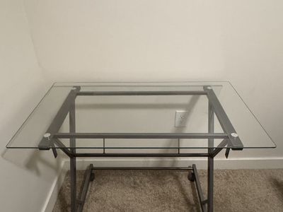 Glass Computer Desk - Metal Frame