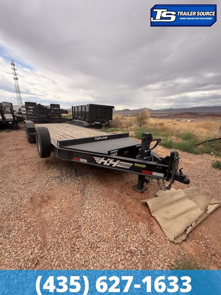 7x22 H&H FLATBED Equipment Trailer - 17.5K GVWR -