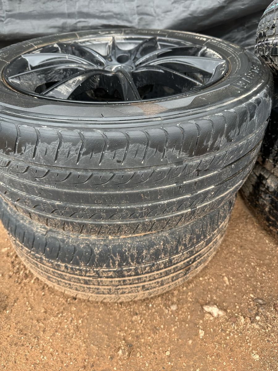 Set of Black Multi-Spoke Wheels with 205/55R16 Tires - Used