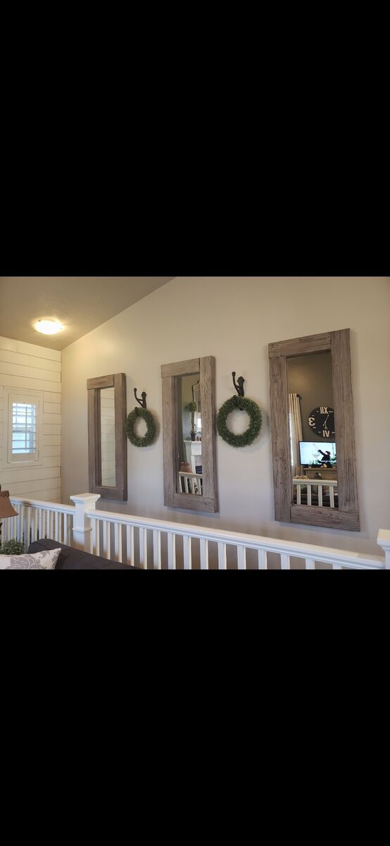 Rustic wood mirror